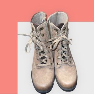 Khaki - Light Brown - Taupe Winter Ankle Boots